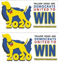 DEFEAT TRUMP Yellow Dog 2020 Democrats Vote Down Ballot 2 Win! Bumper St... - $3.91