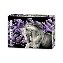 LaModaHome 1000 Piece White Horse Jigsaw Puzzle for Family Friend Game Nights Un - £25.27 GBP