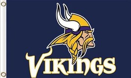 Minnesota Vikings Team Logo Sports Flag 3X5 Ft Polyester Banner USA 90x1... - $17.99