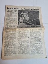 Vintage 1960s Sports Paper Rick Reichardt Los Angeles Anaheim California Angels - £6.03 GBP