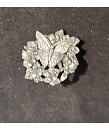 Birds &amp; Blooms Pewter Limited Edition Butterfly Brooch Pin 1998 Vintage ... - $14.88 CAD