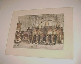 R. Angus &quot;The Piazza San Marco - After Canaletto&quot; Venice Signed Print 24&quot; x 18&quot; - £69.45 GBP
