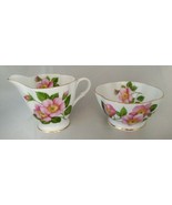 WINDSOR Bone China (England) Helianthemum Creamer Pitcher &amp; Open Sugar Bowl - £19.50 GBP