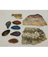 Lot Of 9 Geode Cross Sections Amethyst Rose Quartz Beautiful Stunning Mi... - $40.74 CAD