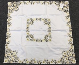 Embroidered Green Rose 42X42&quot;&quot; Square Embroidery Tablecloth Side End Tab... - $46.00