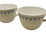 Corelle Livingware By Corning Coffee Tea Cups 2 Vintage Blue Snowflakes - £9.51 GBP