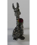 Pewter Dragon Green Eyes Holding Crystal Ball Figurine Stamped D - £15.79 GBP