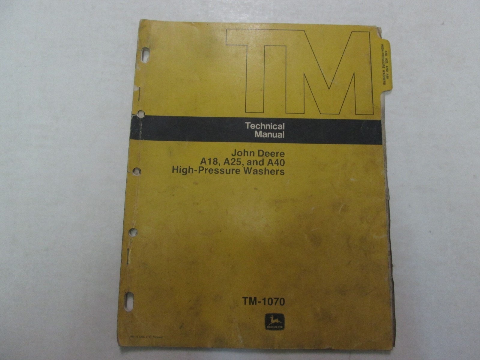 John Deere A18 A25 A40 Alto Pressione Rondelle Technica Manuale Worn Mac... - $9.08