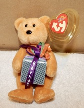 TY Beanie Baby Mini Teddy Birthday Bear 4 1/2&quot; Tall 2004 Tag Stuffed Animal 259A - £6.38 GBP
