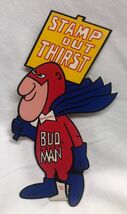 Vintage BUD MAN Anheuser-Busch Budweiser Beer Promo STICKER Decal 1970&#39;s... - $19.80