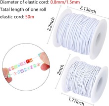 2 Rolls 0.8mm 1.5mm Elastic String Cord Elastic Thread Beading String Cord for D - £16.37 GBP