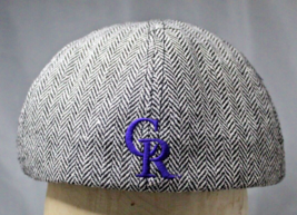 Colorado Rockies CR Baseball Newsboys Hat Cap Gray Fitted One Size Melon... - $14.36