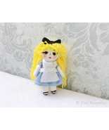 Tiny Alice In Wonderland Doll, Decorative Fairytale Fabric Doll, Gift fo... - £23.60 GBP