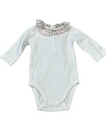 Jacadi Baby Long-Sleeve White Bodysuit With Plaid Ruffle Collar 3M 100% ... - $36.76 CAD