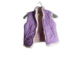 The Children&#39;s Place Reversible Furry Blingy Purple Vest Size XS 4 - £11.22 GBP