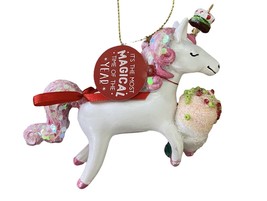 White Unicorn with Donuts Holiday Christmas Ornament NWT&#39;s - £8.12 GBP