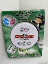 Parker Bros MONOPOLY EXPRESS UK/white edition portable dice game SEALED - £14.56 GBP