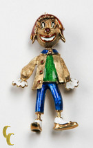 14K Yellow Gold / Enamel Martine Vintage Clown Brooch Great Deal Awesome... - $1,234.88