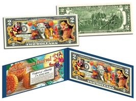 Chinese &amp; Vietnamese 2015 Mid Autumn Festival Colorized U.S. $2 Bill Lucky Money - £10.43 GBP