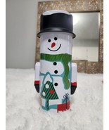 SNOWMAN CHRISTMAS TIN CONTAINER, 9 1/2&quot; TALL Harry&amp;David - $10.00