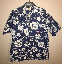 CHICAGO CUBS Barefoot in Paradise Hawaiian Shirt BLUE 100% Cotton Men’s ... - £57.01 GBP