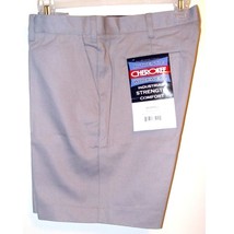 Cherokee Workwear Flat Front Shorts Light Grey Industrial Strength Comfort sz 14 - £7.78 GBP