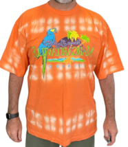 Jimmy Buffett Shirt Margaritaville Tie Dye Orange T Shirt Orlando Parrot Head - £13.52 GBP