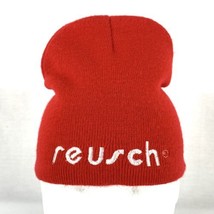 Vintage Reusch Beanie Knit Cap Hat Love Your Sport Red Embroidered OSFA - £11.15 GBP