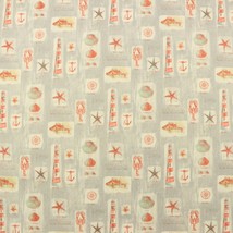 WAVERLY SNS BEACH COMBER SANDCASTLE FISH LOBSTER OUTDOOR FABRIC BY YARD ... - £7.76 GBP