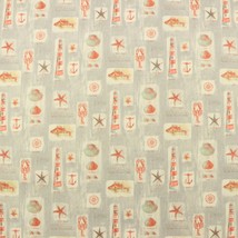 Waverly Sns Beach Comber Sandcastle Fish Lobster Outdoor Fabric By Yard 54&quot;W - £7.28 GBP