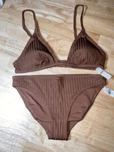 SMALL Aerie Women’s 2 Piece Bikini Swimsuit In Brown BNWTS - £19.65 GBP