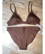 SMALL Aerie Women’s 2 Piece Bikini Swimsuit In Brown BNWTS - £19.68 GBP