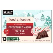 BOWL AND BASKET LIMITED EDITION PEPPERMINT MOCHA LIGHT ROAST COFFEE KCUP... - $6.99