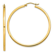 14k 2mm Square Tube Hoop Earrings T1072 - £348.81 GBP