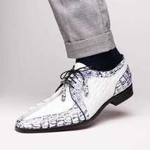 Marco Di Milano genuine hornback caiman crocodile Shoes Caribe White image 10