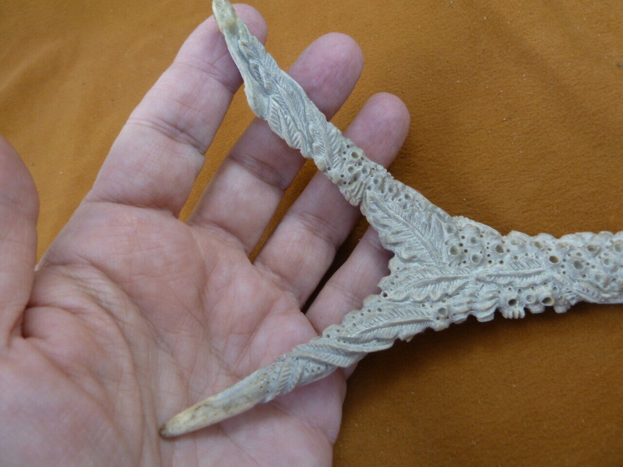 (TURT-SEA-30) Sea turtles + coral of shed ANTLER figurine Bali detailed carving Item image 10