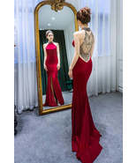 Elegant Halter Court Train Mermaid Party Dress - $243.95