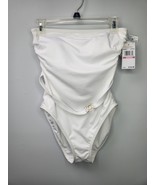 Michael Kors 10 White One Piece Bathing Suit Strapless W/Straps MK Logo ... - €42,48 EUR