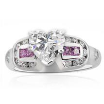 1.55 Carat EGL Certified Heart Shape Diamond Engagement Ring 14K White Gold - £4,666.47 GBP