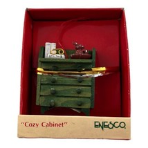 Small Wonders Cozy Cabinet 1.5 Inch Vintage Christmas Ornament 1989 Enesco - $11.29