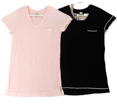 Honeydew Ladies Sleep Shirt 2 Pack Sz M Pink Black Super Soft Jersey Stretch Nwt - £11.05 GBP
