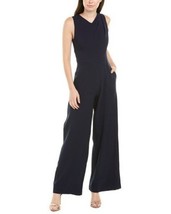 New Donna Ricco Navy Blue Career Wide Leg Jumpsuit Size 16 $139 - £63.94 GBP