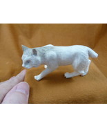 LYNX-10) large white Lynx cat Bobcat shed ANTLER figurine Bali detailed ... - $2,252.02 MXN