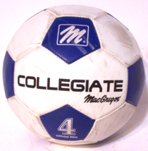 Macgregor Collegiate play Soccer Ball. White &amp; Blue - Official Size 4 Ages 8 -12 - £7.76 GBP