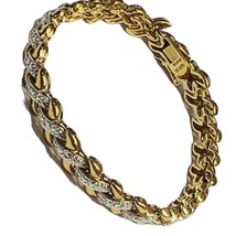 Ross Simons 925 Sterling Silver 2 Tone Diamond Illusion 7 1/4&quot; Bracelet 3/21 - £68.14 GBP