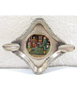 Victorian Sterling Silver J&amp;R Hand Painted Ashtray The Rivals by Victor ... - $148.50