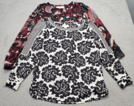 Lot of 2 LOFT Blouse Top Womens Petite XS Multi Paisley Long Sleeve Roun... - $23.09