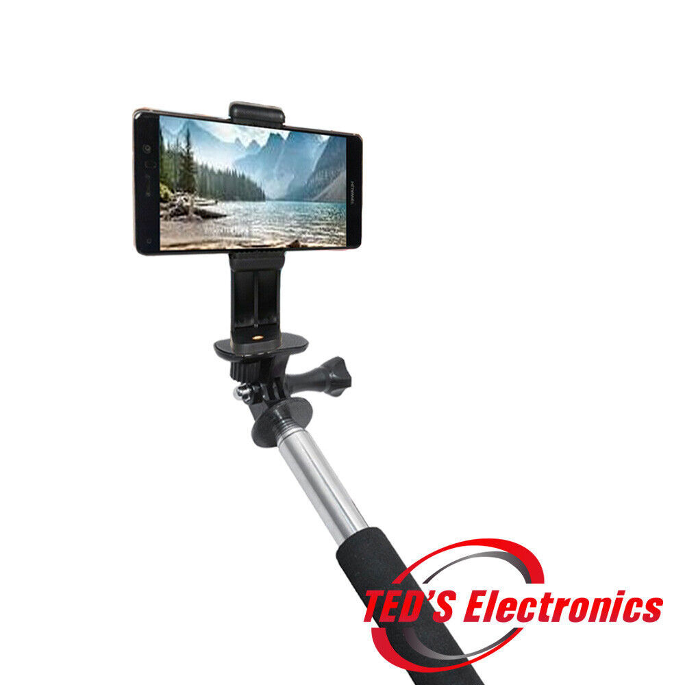 Extendable Selfie Stick w Built-in Shutter Release, 360 Rotate Phone Mount - $31.99