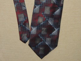 Carrot &amp; Gibbs USA Neck Tie/Necktie Silk burgundy blue silver handmade 5... - £13.39 GBP