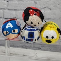 Disney Tsum Tsum Mini 3&quot; Plush Lot Of 4 Minnie Pluto Star Wars R2D2 Capt... - $15.84